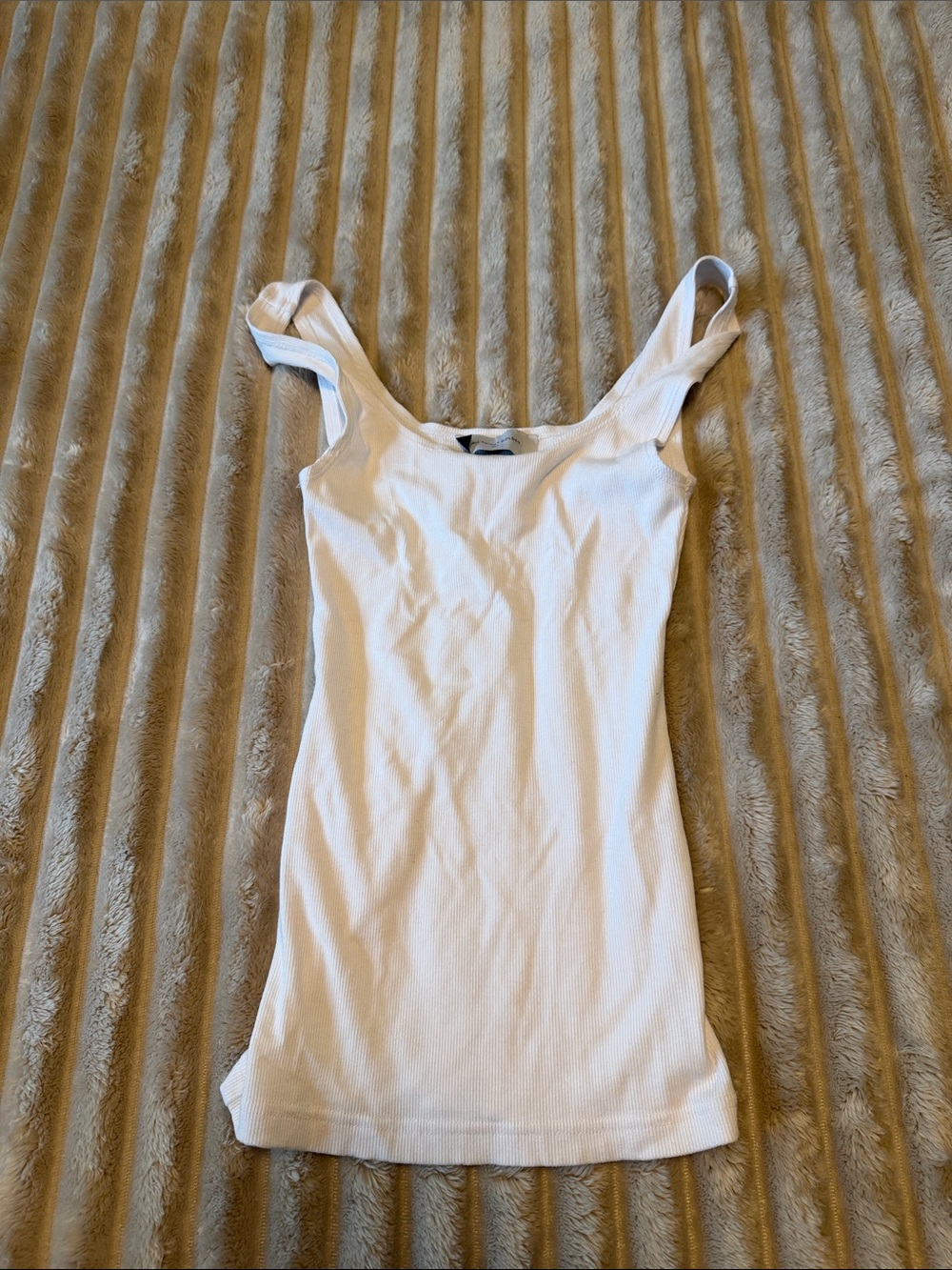 Essential White Ribbed Tank - Slim Fit